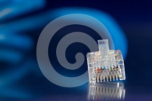 Network Ethernet Cable on a blue background