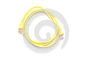 Network Ethernet Cable Over White Background