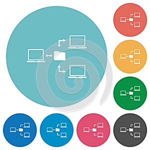 Network file system flat round icons