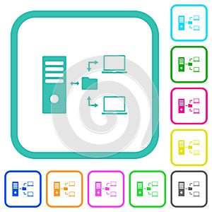 Network file system with server vivid colored flat icons