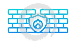 Network Firewall Data Security, Digital Protection Icon, vector design Generative AI