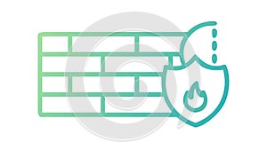 Network Firewall Defense, Digital Security Barrier, vector design Generative AI