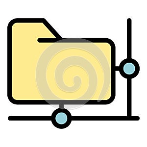 Network folder access icon color outline vector