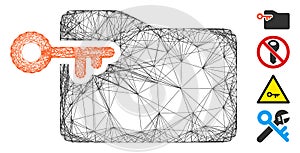 Network Folder Access Key Vector Mesh