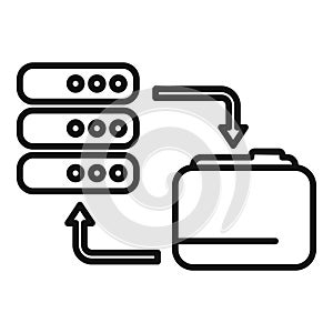 Network folder icon outline vector. Backup data