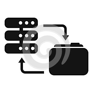 Network folder icon simple vector. Backup data