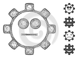 Network Gear Neutral Smiley Vector Mesh