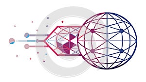Network globe connectivity, global communication, vector design Generative AI