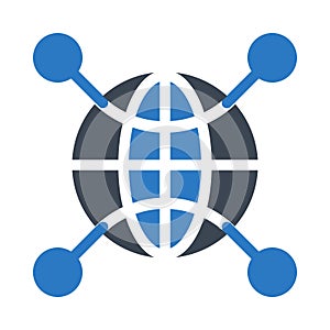 Network glyph colour vector icon