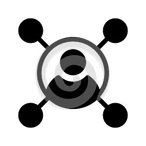 Network glyph flat vector icon