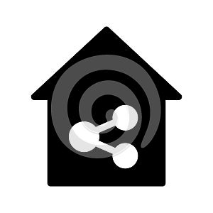 Network glyph flat vector icon