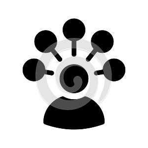 Network glyph flat vector icon