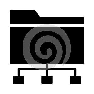 Network glyph flat vector icon