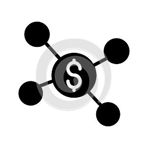 Network glyph flat vector icon