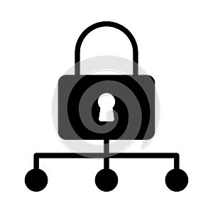 Network glyph flat vector icon