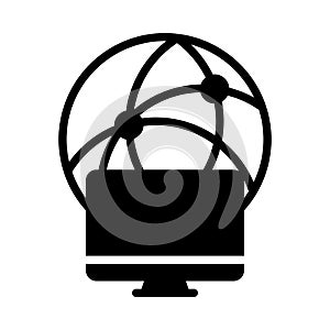 Network glyph flat vector icon