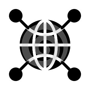 Network glyph flat vector icon