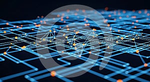 Network Grid with Nodes and Connections