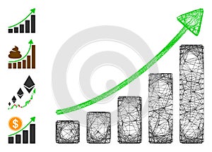 Network Growing Bar Chart Trend Vector Mesh