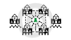 Network Hierarchy Structure Icon, vector design Generative AI