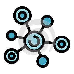 Network hub connecting data points with lines and circles