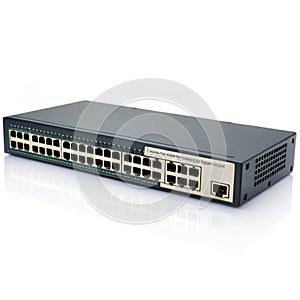 Network hub isolated on white background