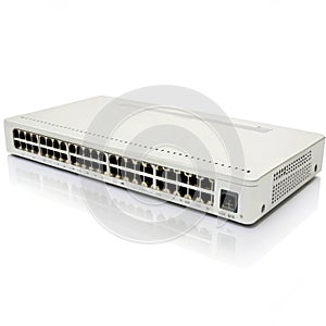 Network hub isolated on white background