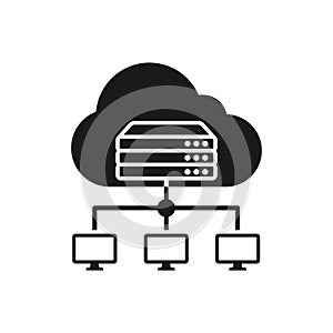 Network icon design. Hosting concept. Flat style. Vector.