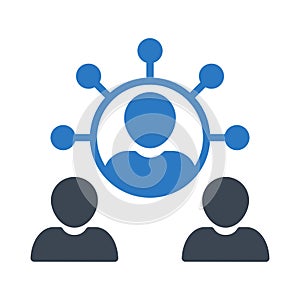 Network glyph colour vector icon