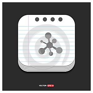 Network Icon Gray icon on Notepad Style template Vector EPS 10 F