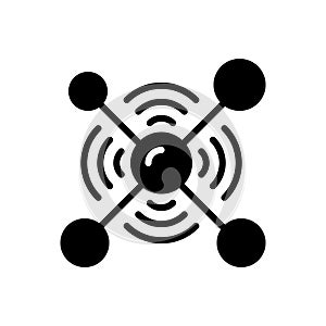 Black solid icon for Network, organization and web