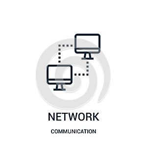 network icon vector from communication collection. Thin line network outline icon vector illustration. Linear symbol for use on