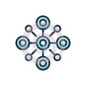 Color illustration icon for Network, web and connection