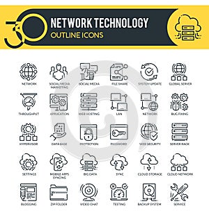 Network Icons. Set of outline icons