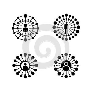 Network Icons Silhouette Vector Collection Artwork
