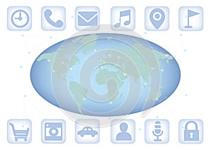 Network image on the earth