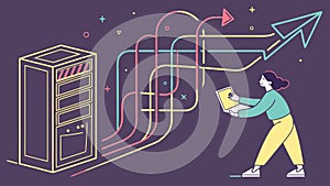 Network Infrastructure & Data Flow, vector design Generative AI