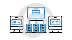 Network Infrastructure and Server Rack, vector design Generative AI
