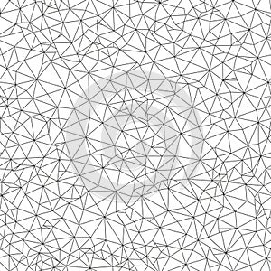 A network of interconnected black lines forms an abstract geometric pattern against