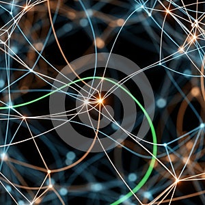 Network of interconnected lines forms a web-like pattern against a