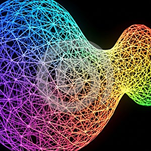 Network of interconnected nodes forms a fluid, wave-like structure