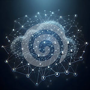 A network of interconnected points or nodes, which are linked by lines to form a complex web