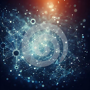 A network of interconnected points or nodes, which are linked by lines to form a complex web