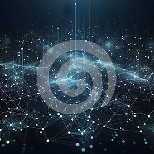 A network of interconnected points or nodes, which are linked by lines to form a complex web