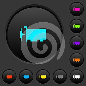 Network interface card dark push buttons with color icons