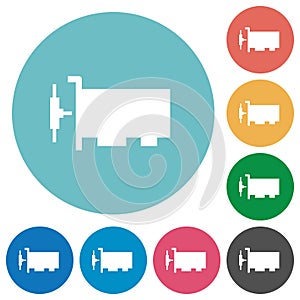 Network interface card flat round icons