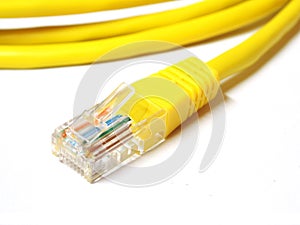 Network internet cable isolated on a white background