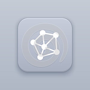 Network, internet gray vector button with white icon