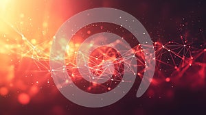 Network of lines connecting dots forming abstract background with bokeh effect