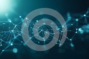 Network of lines connecting glowing dots forming abstract background